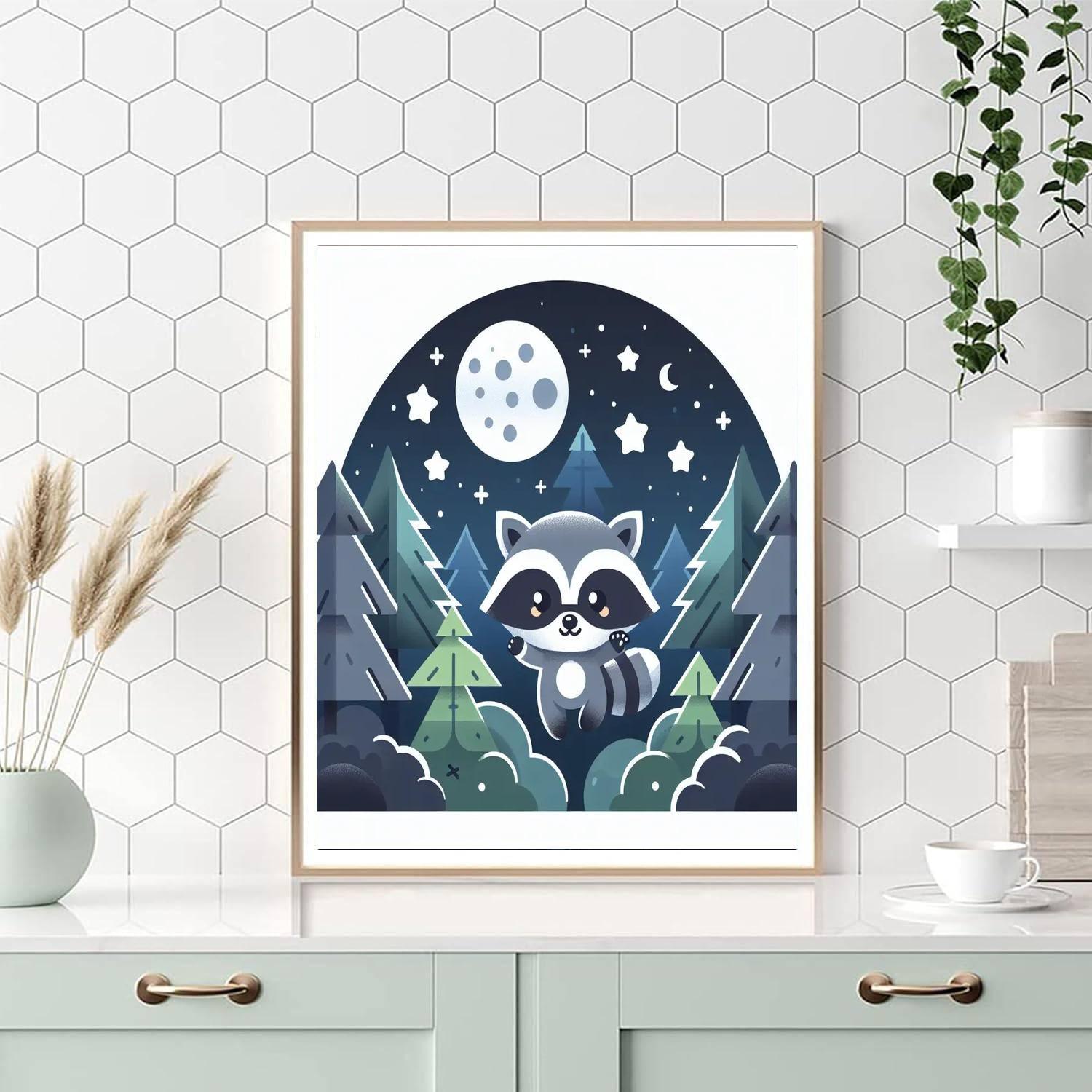 Clever Raccoon's Night Out Painting Number Kit