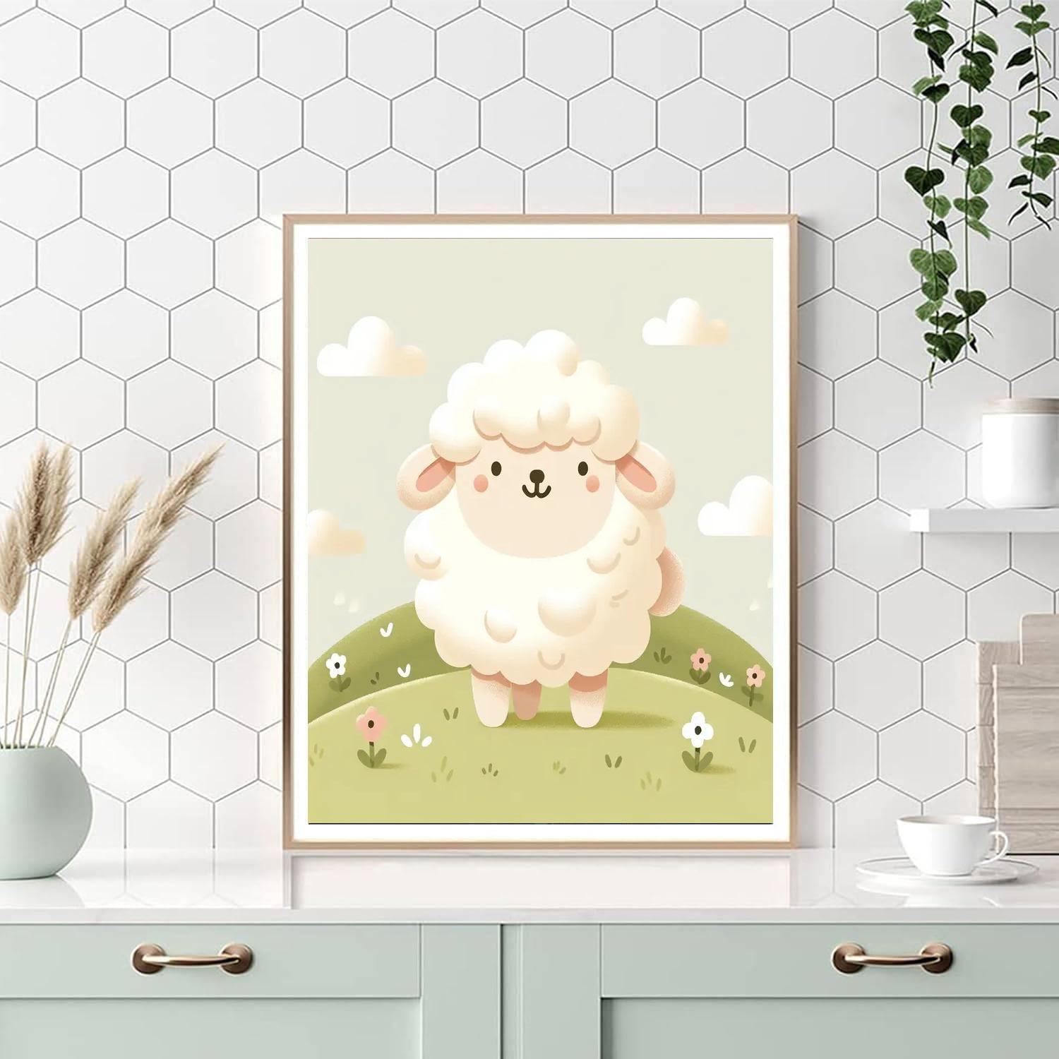 Cuddly Woolly Sheep DIY Paint By Numbers