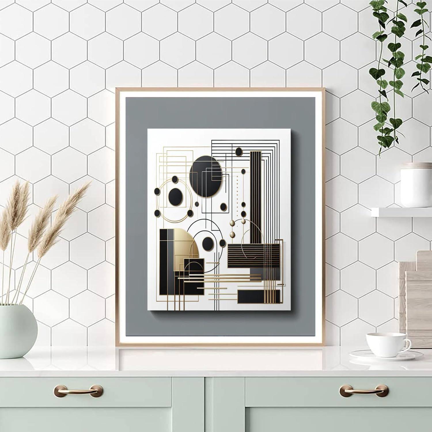 Chic Geometric Elegance Painting Number Kit