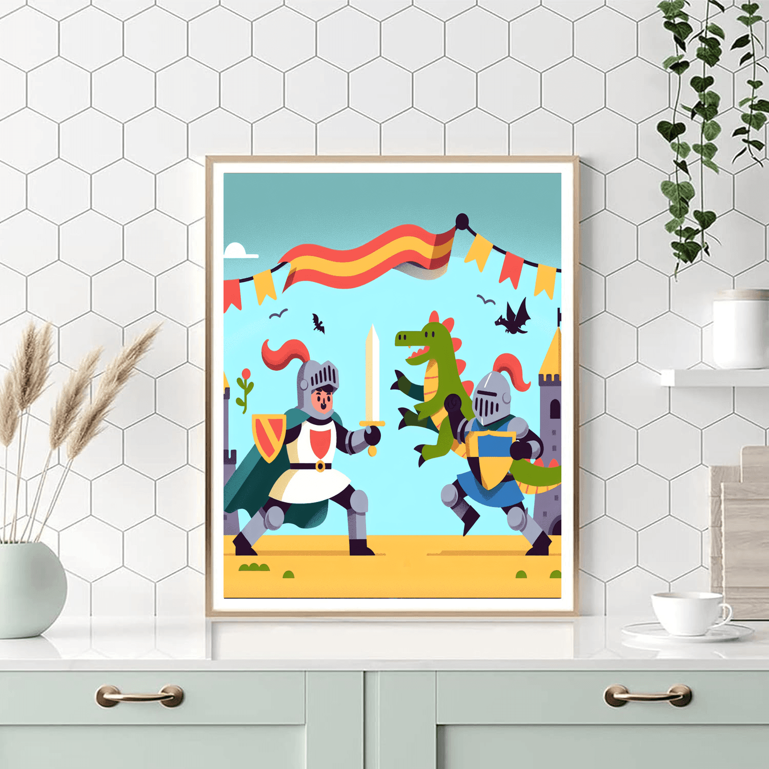 Castle Of Courage With Knights And Dragons Paint By Number