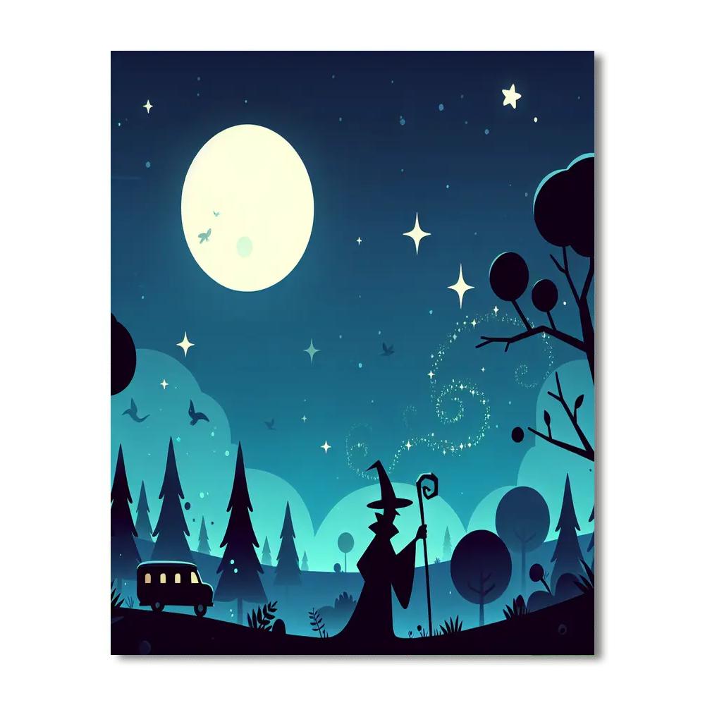 Moonlit Mystery Walk Paint By Numbers Art
