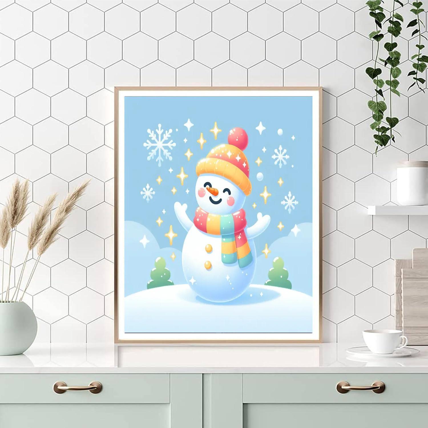 Glittery Snowman Painting By Numbers Kit
