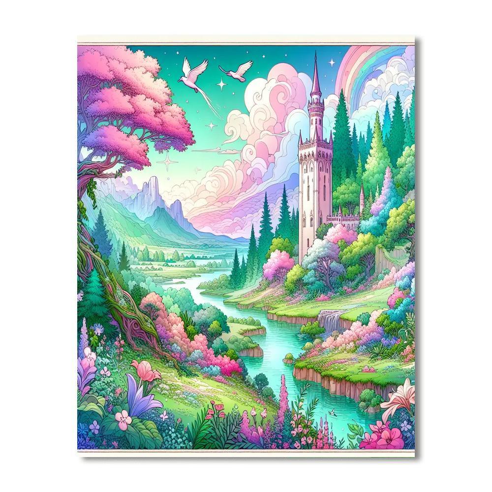 Rapunzel Tower Fantasy DIY Paint By Numbers