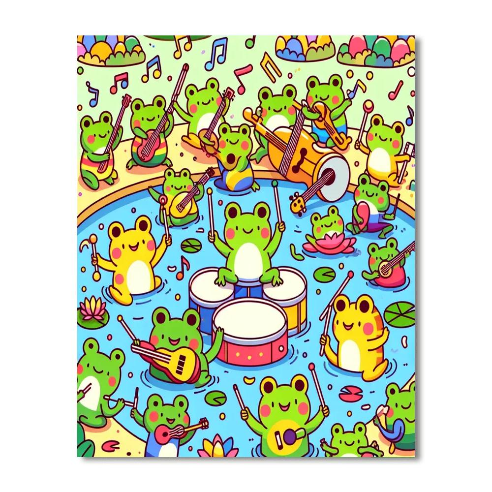 Hopping Frog Festival Paint By Numbers Art