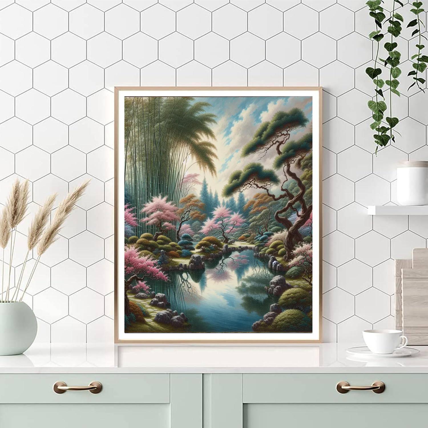 Eastern Tranquil Oasis Numbered Painting Kits