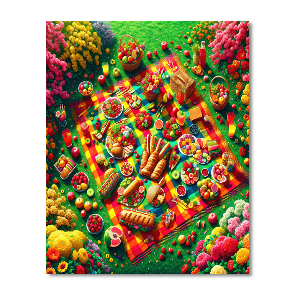 Sunny Summer Picnic Paint By Numbers Art