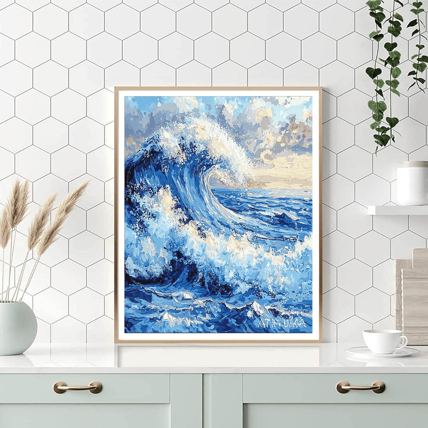 Hokusai Inspired Oceanic Tides  DIY Paint By Numbers