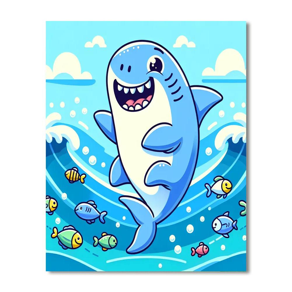 Silly Shark Undersea Painting Number Kit