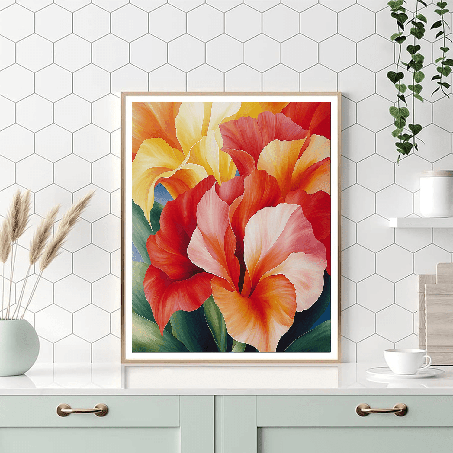 Georgia O'Keeffe Inspired Floral Explosion  Paint By Numbers Art