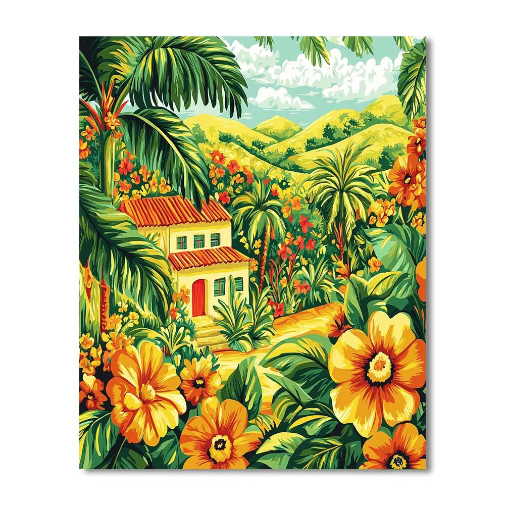Frida Kahlo Inspired Tropical Spirit Mosaic  Painting Number Kit