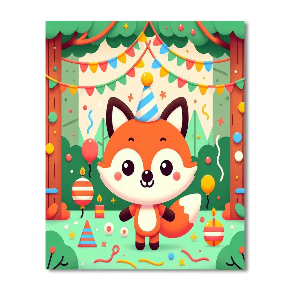 Fantastic Fox Fiesta Paint By Numbers Art