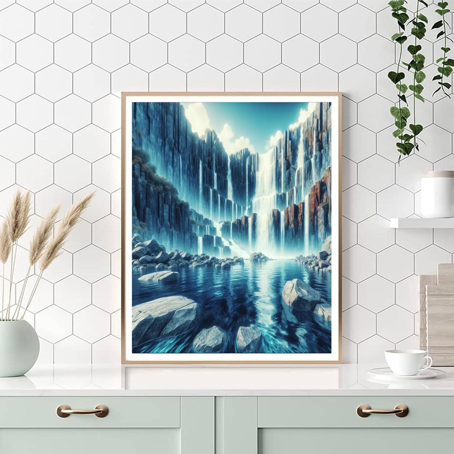 Majestic Waterfall Panorama Numbered Painting Kits