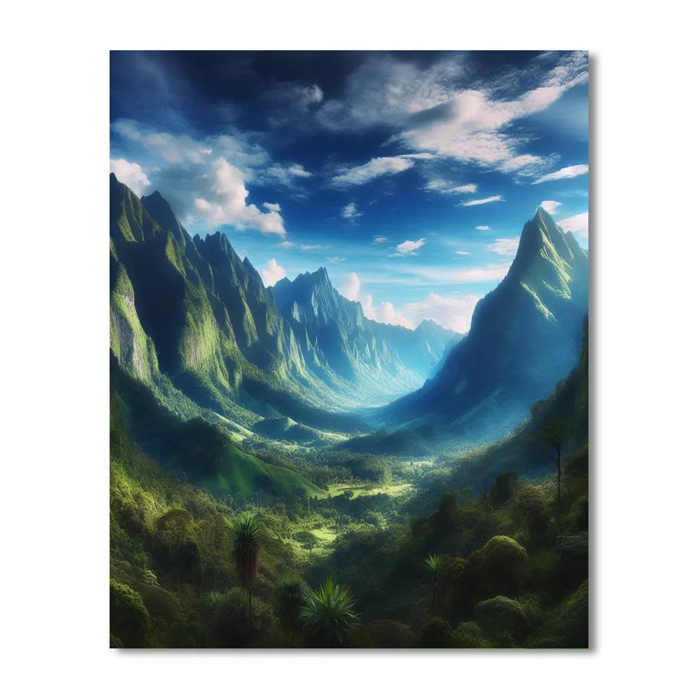 Mountain Valley Serenity Paint By Numbers Art