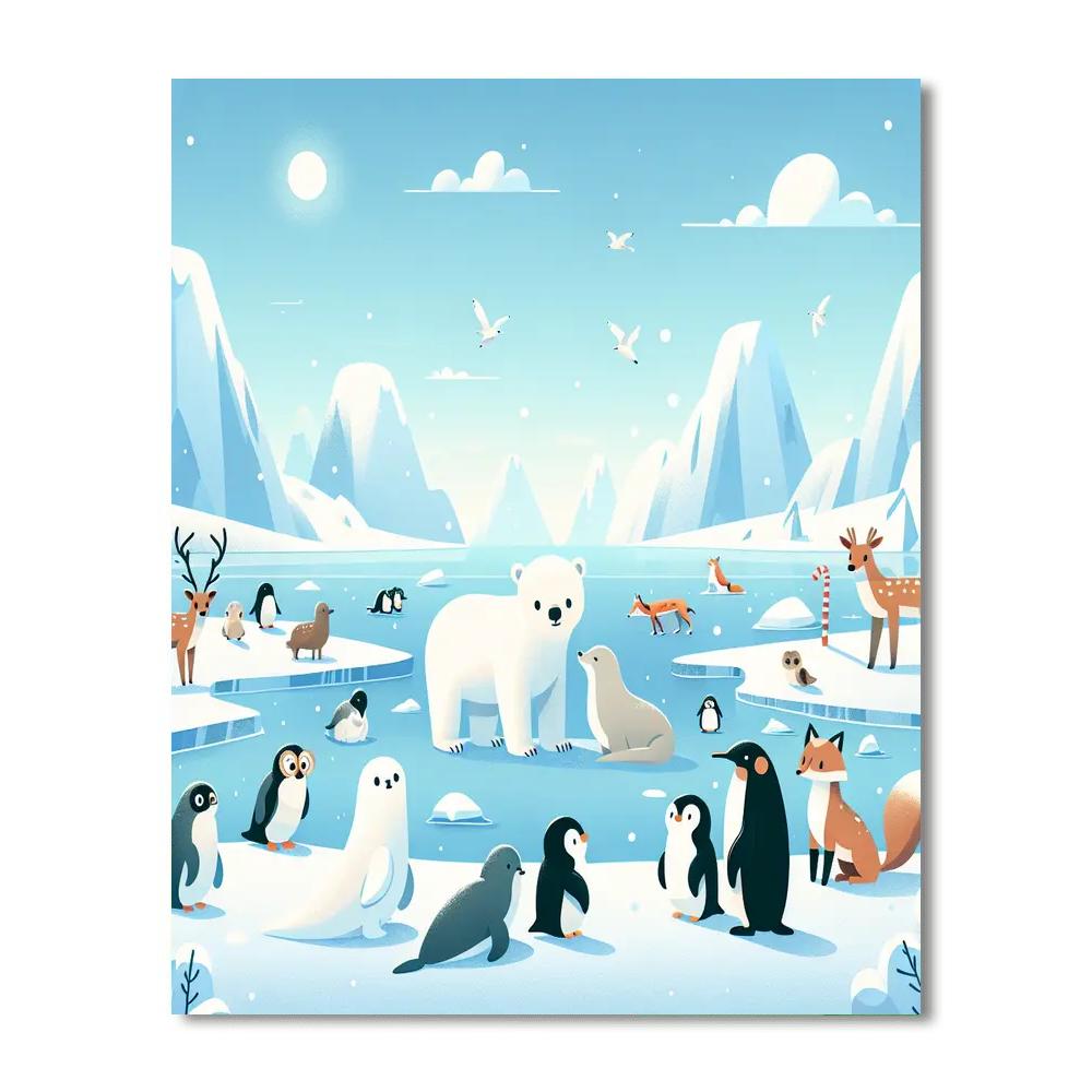 Arctic Wildlife Encounter Painting Number Kit