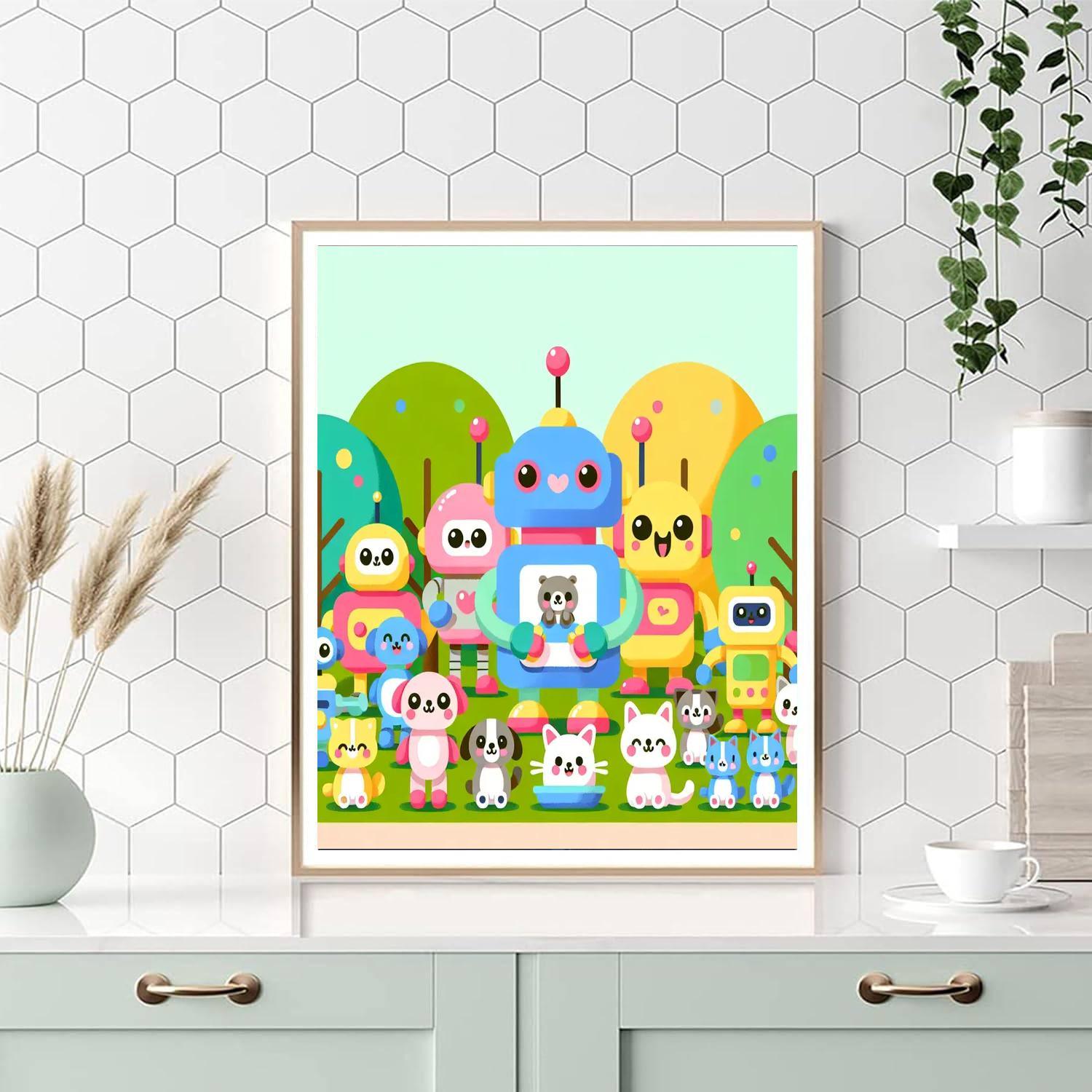 Caring Robot Rescue Paint By Numbers Art