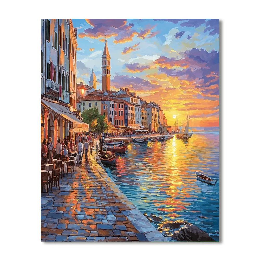 Piran Coastal Town Painting Number Kit