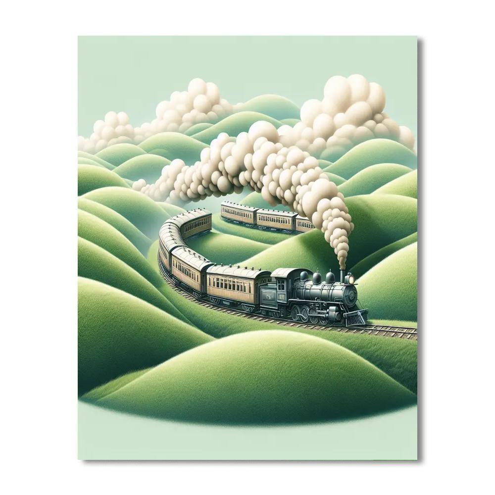 Retro Train Journey Paint By Number