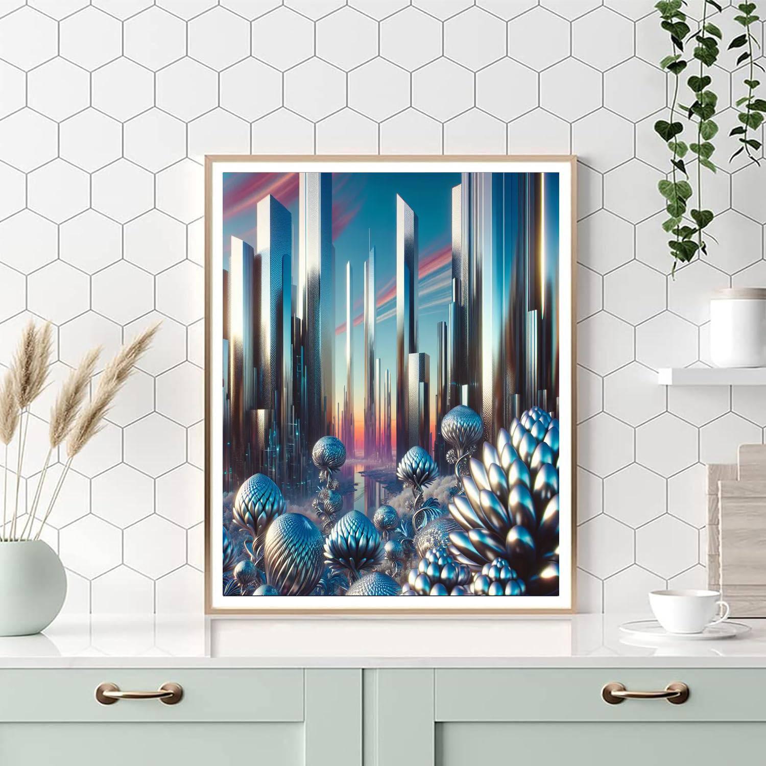 Futuristic Sci-fi Landscape Painting By Numbers Kit