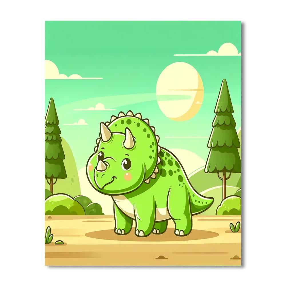 Adventurous Triceratops Paint By Color