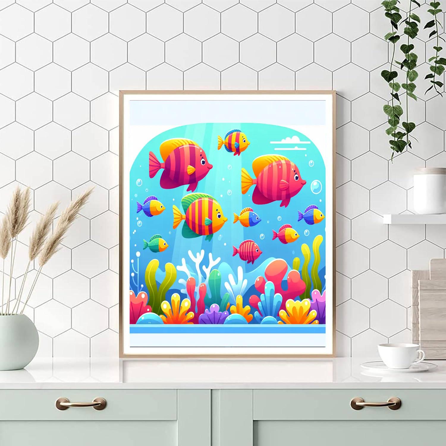 Tropical Fish Reef Dance Numbered Painting Kits