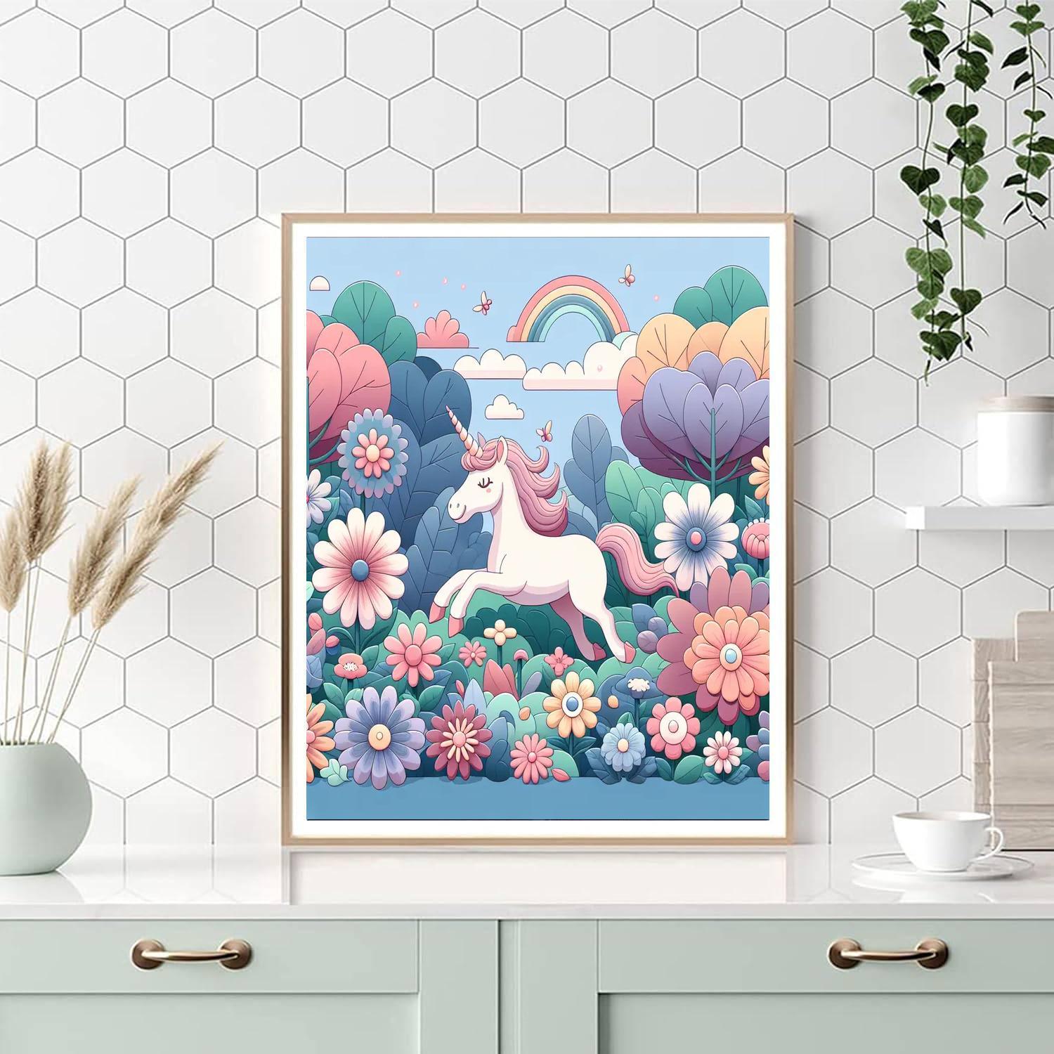 Magical Unicorn Garden - Enchanted Colors Paint By Numbers