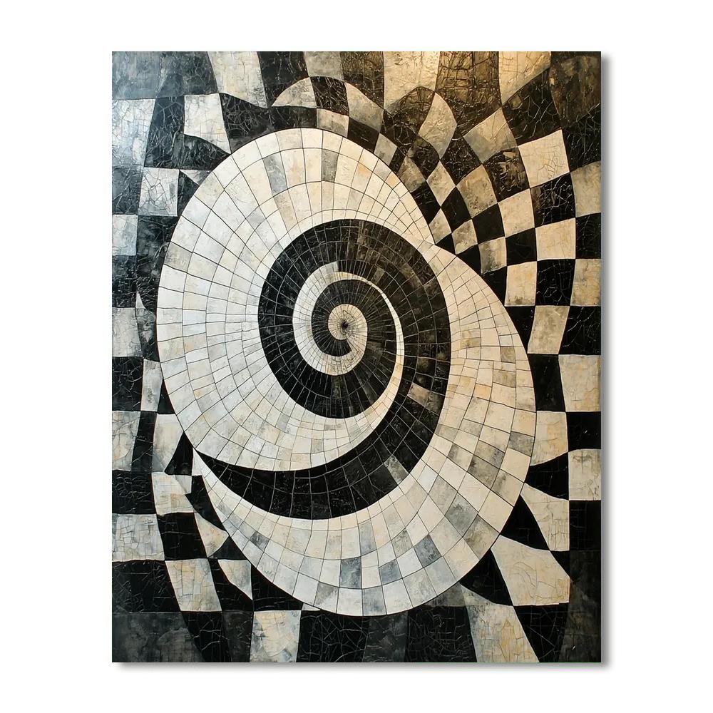 M.C. Escher Inspired Tessellated Harmony  Paint By Numbers