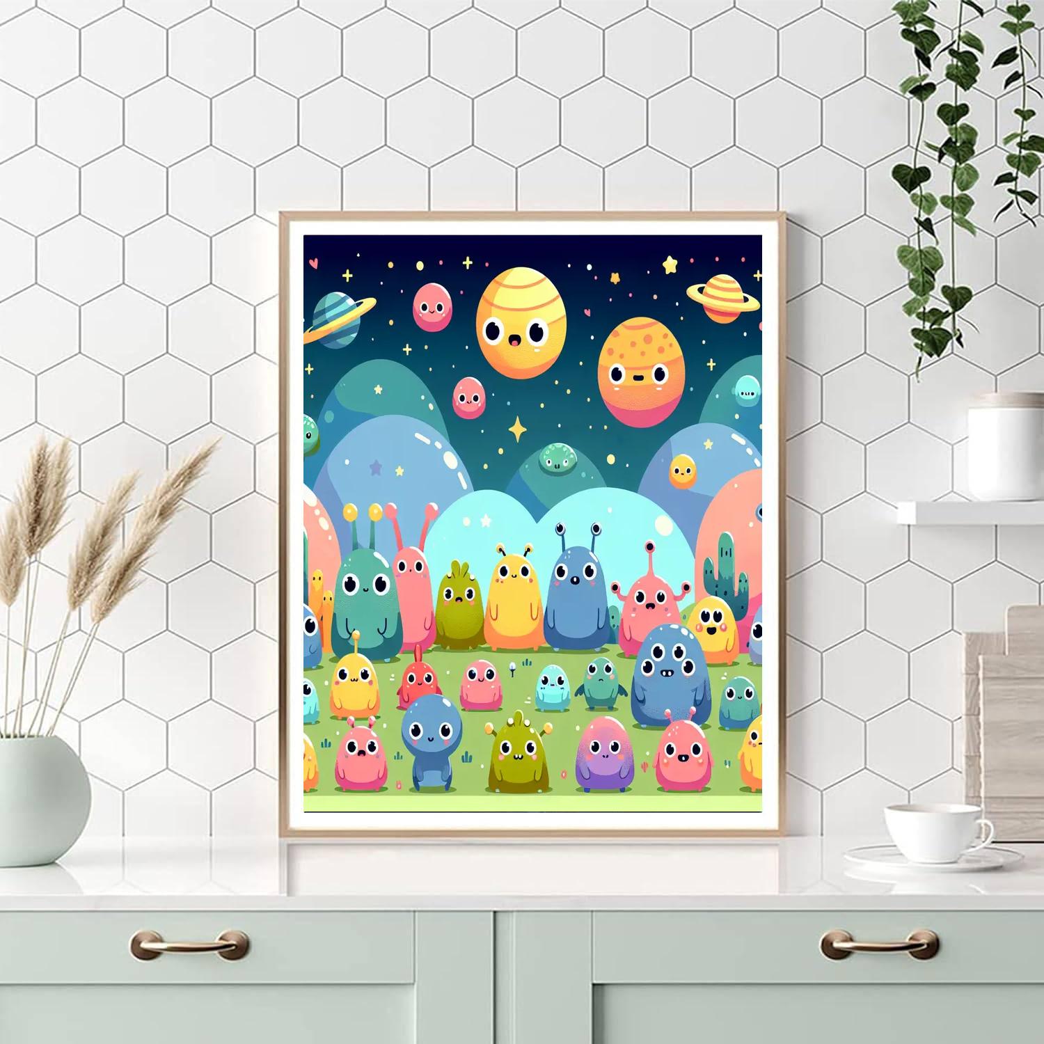 Adorable Alien Friends Paint By Color