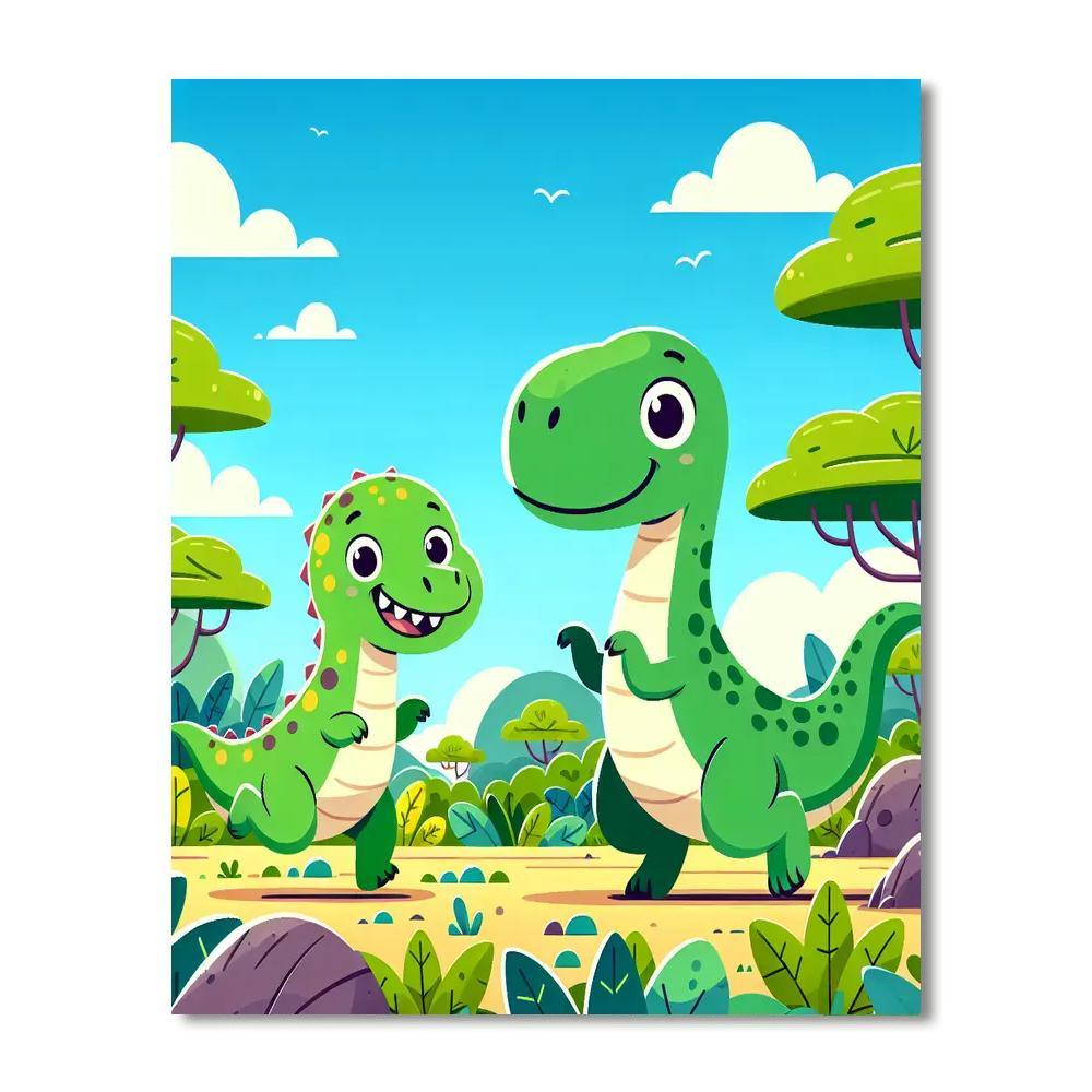 Bouncy Dinosaur Fun Painting By Numbers Kit