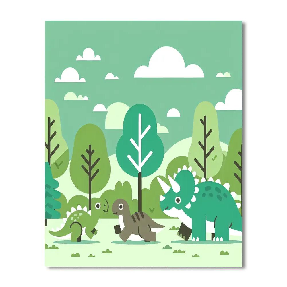 Dinosaur Park Discovery Paint By Numbers Art