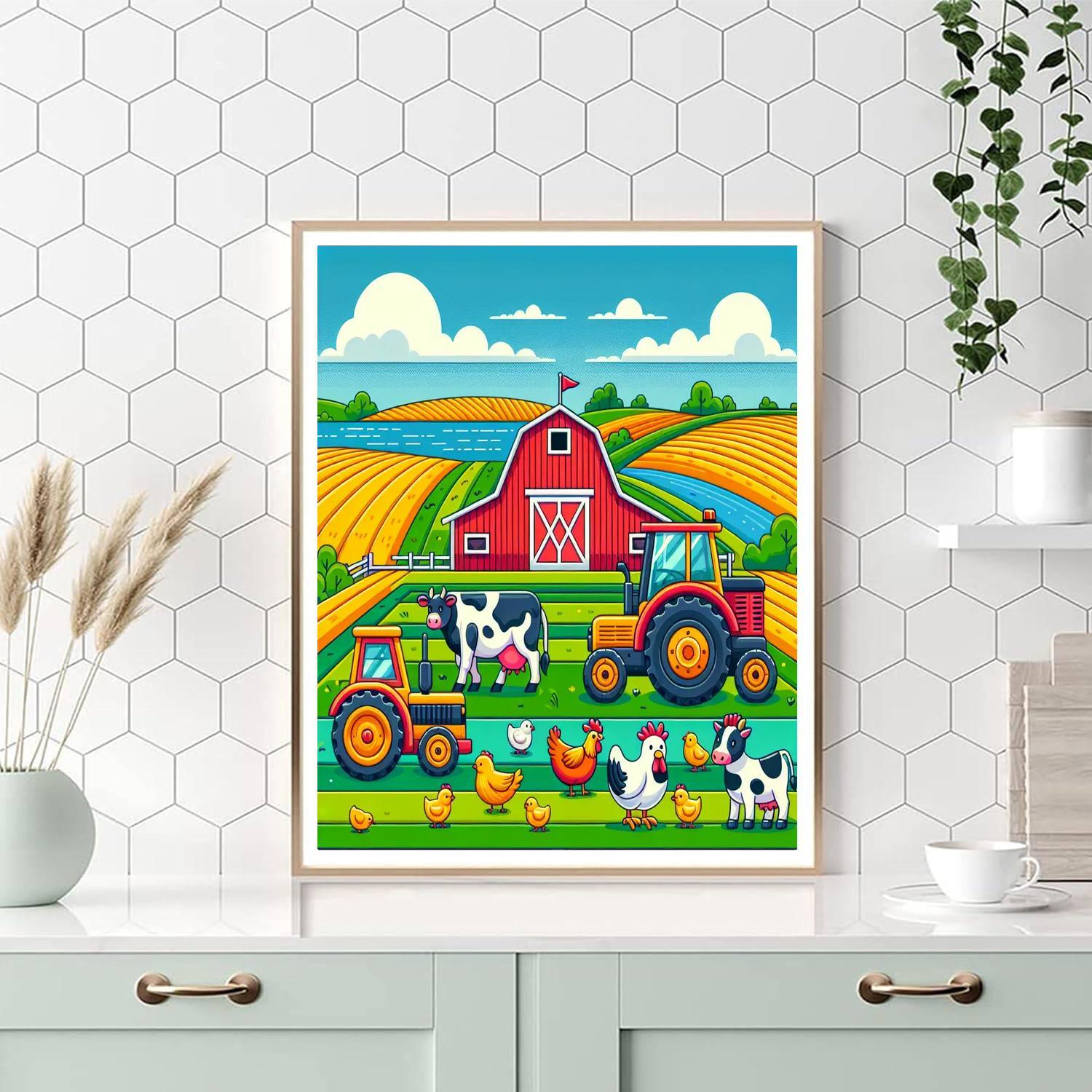 Farming Fun Tractor Painting By Numbers Kit
