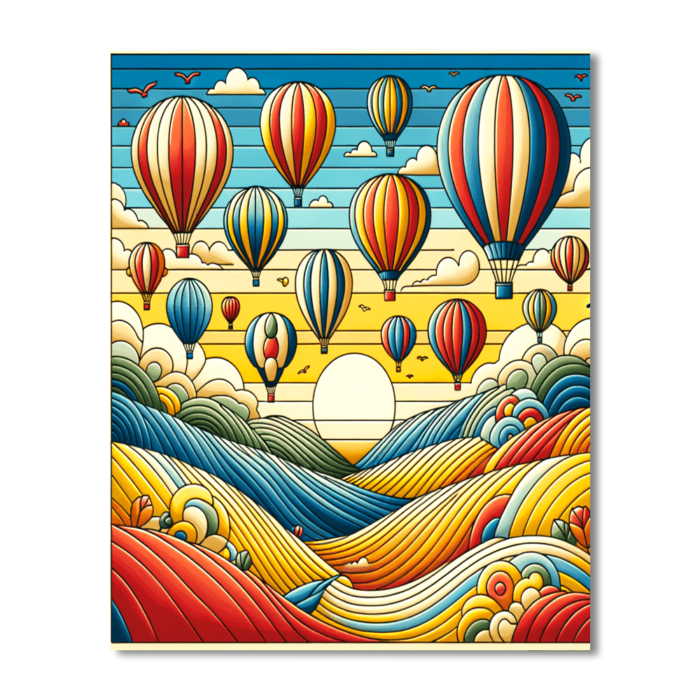 Bright Balloon Festival Painting Number Kit