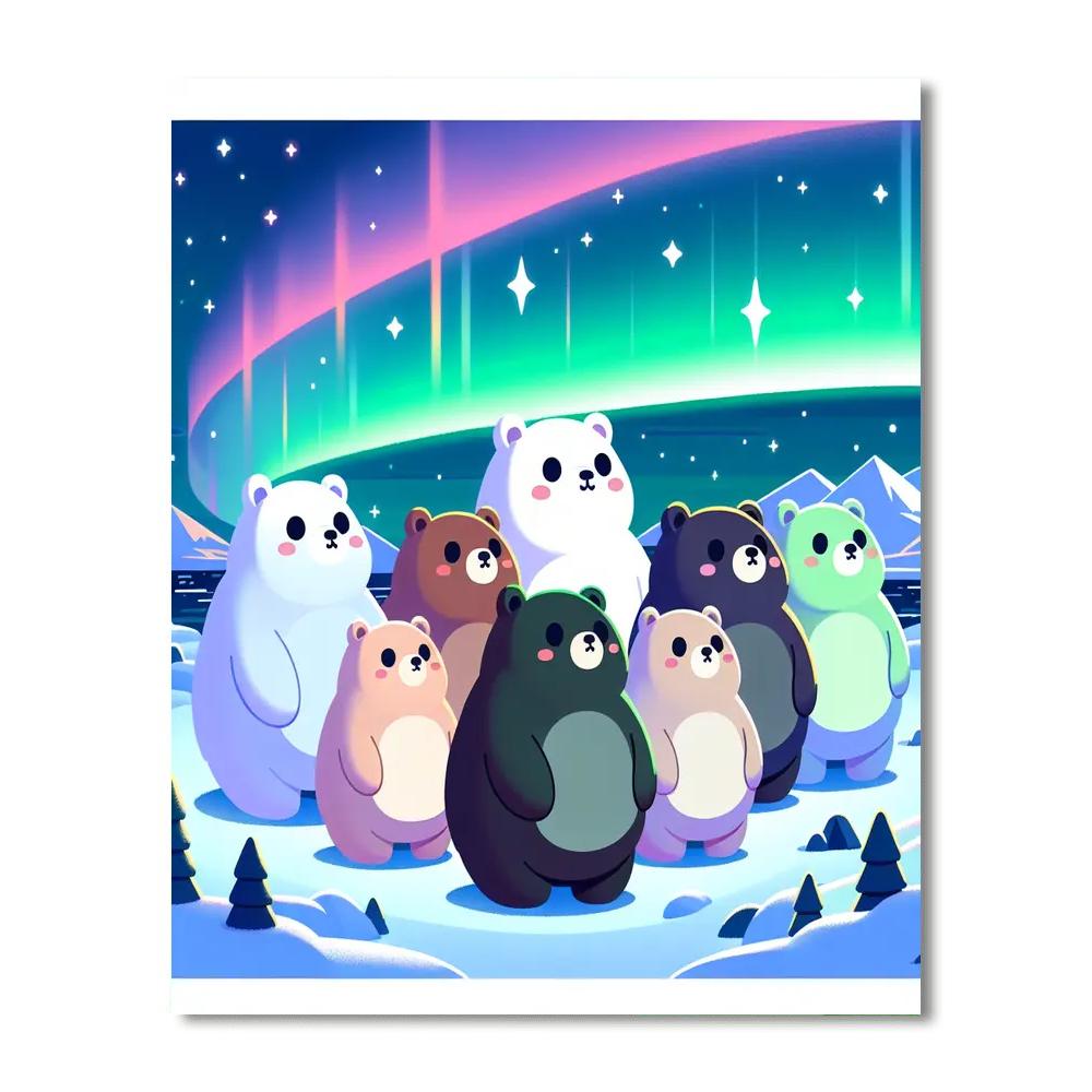 Aurora Borealis Bears Numbered Painting Kits
