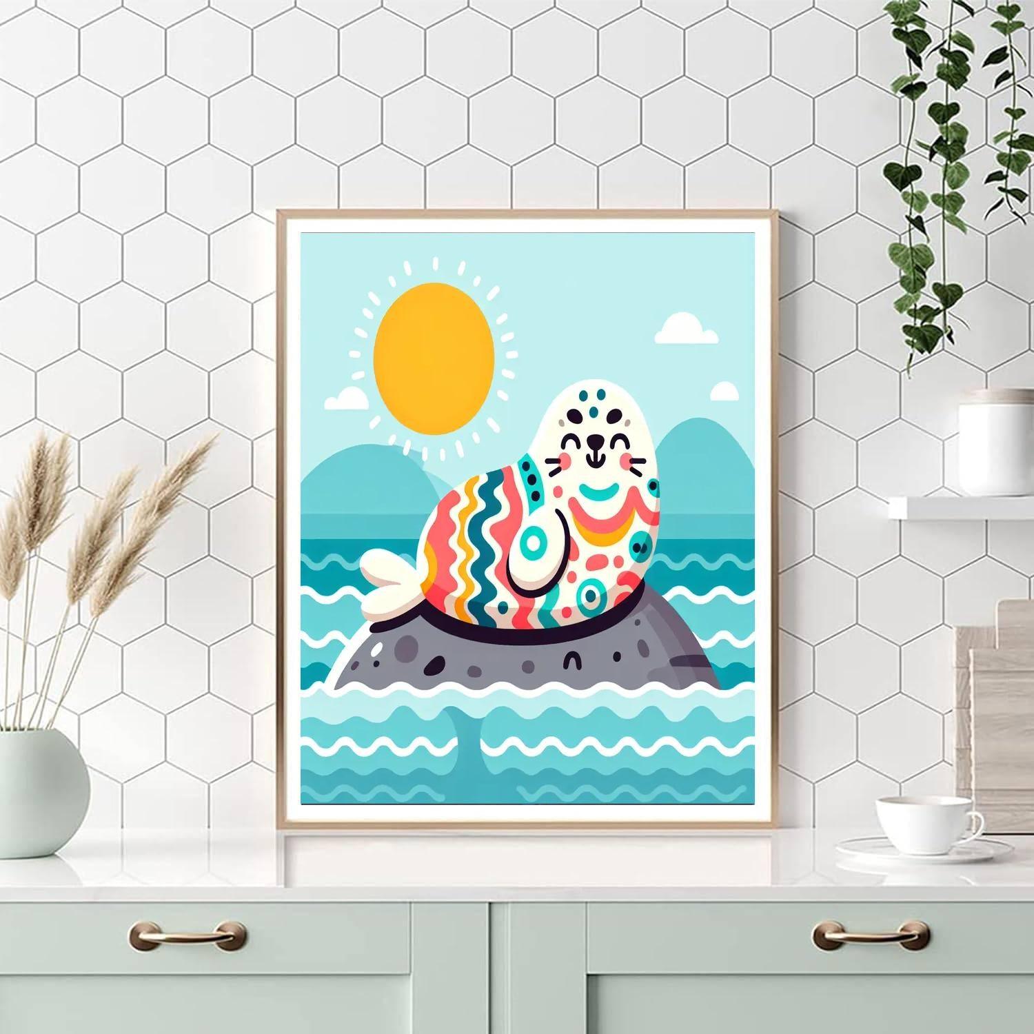 Cuddly Seal Paint By Numbers