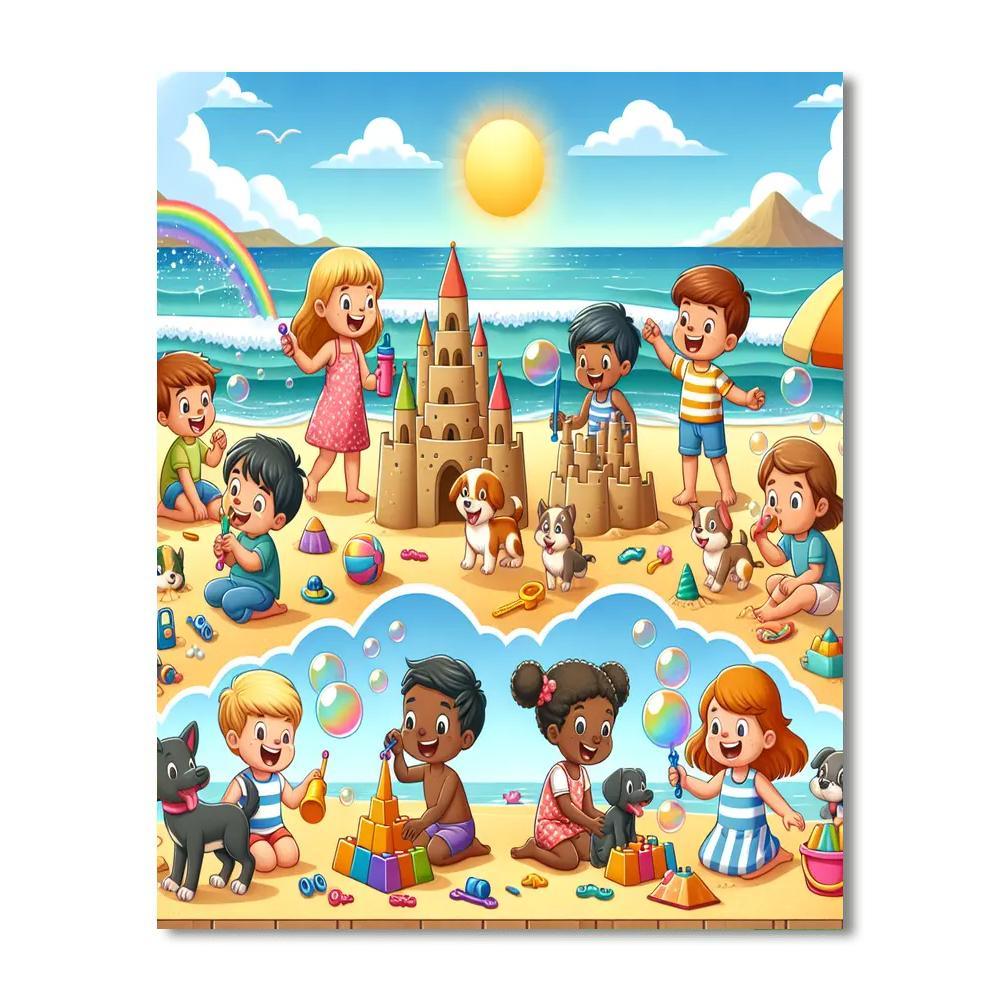 Bubbles And Fun At The Beach Paint By Color