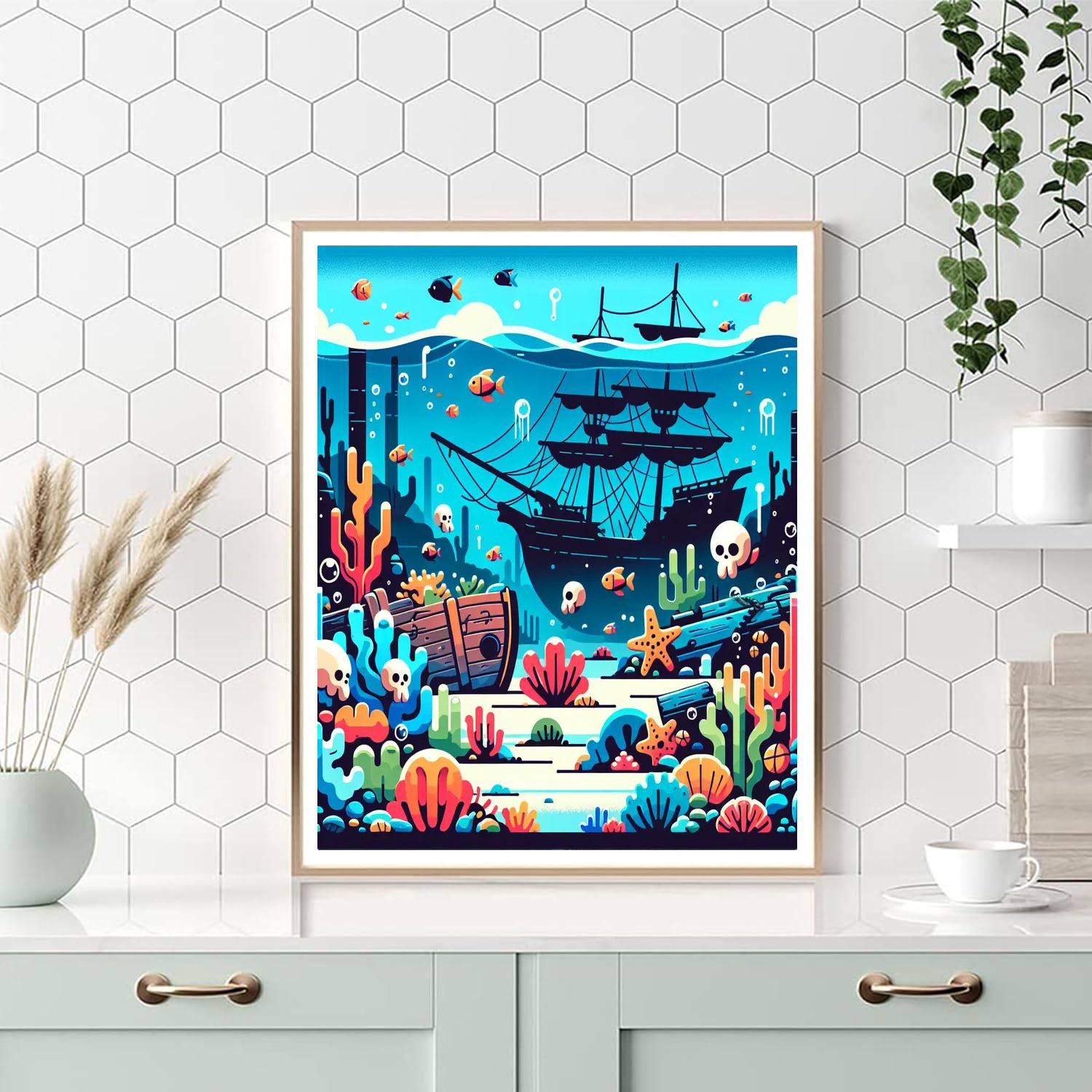 Underwater Pirate's Treasure Numbered Painting Kits