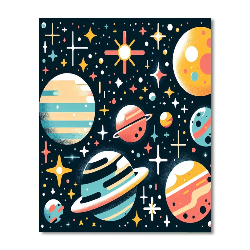 Glittering Galaxy Gala Numbered Painting Kits