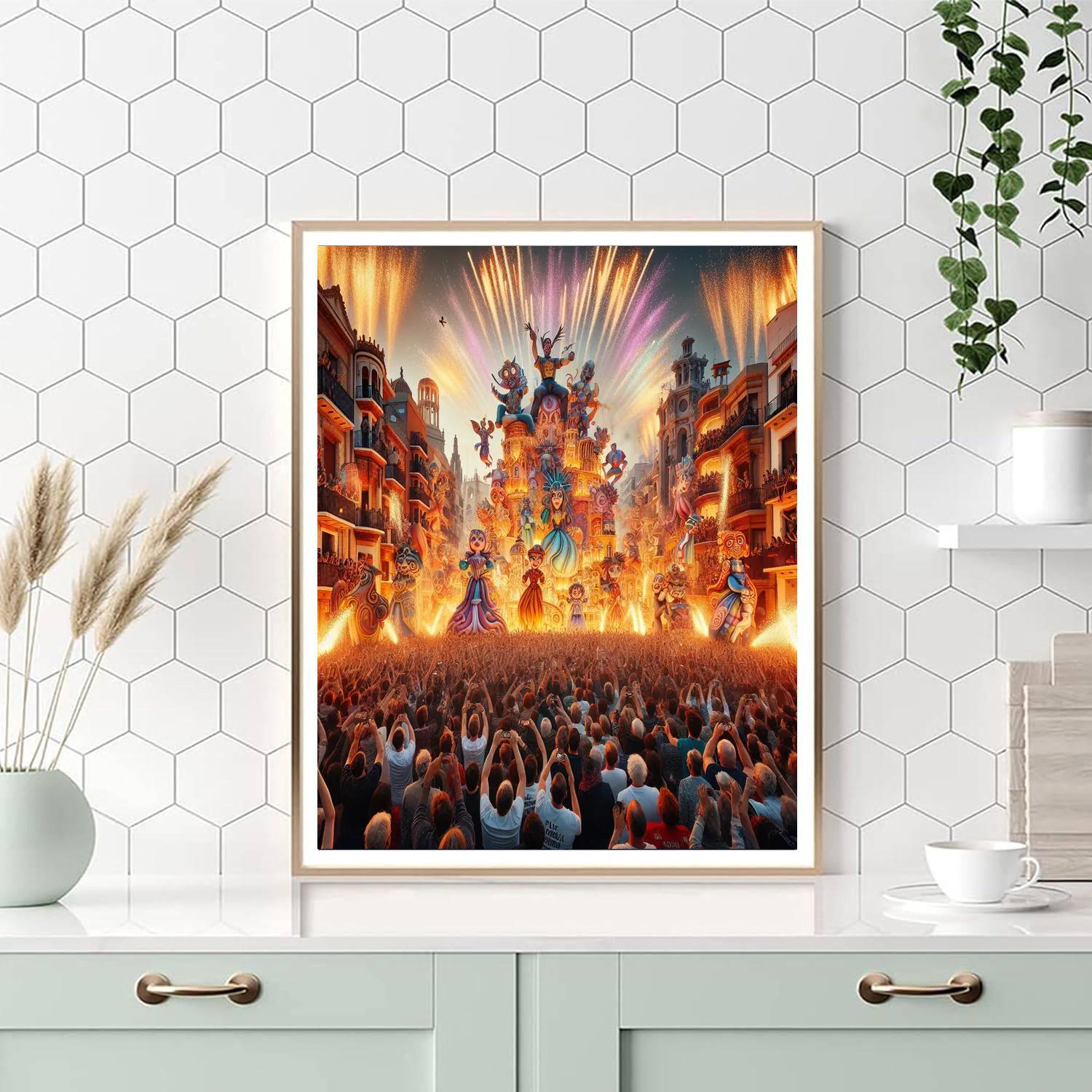 Las Fallas De Valencia - Spain Painting By Numbers Kit