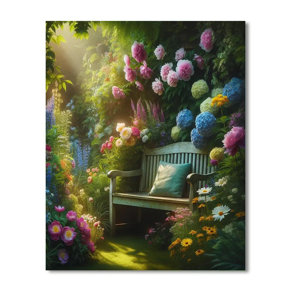 Charming Garden Bench Paint By Numbers