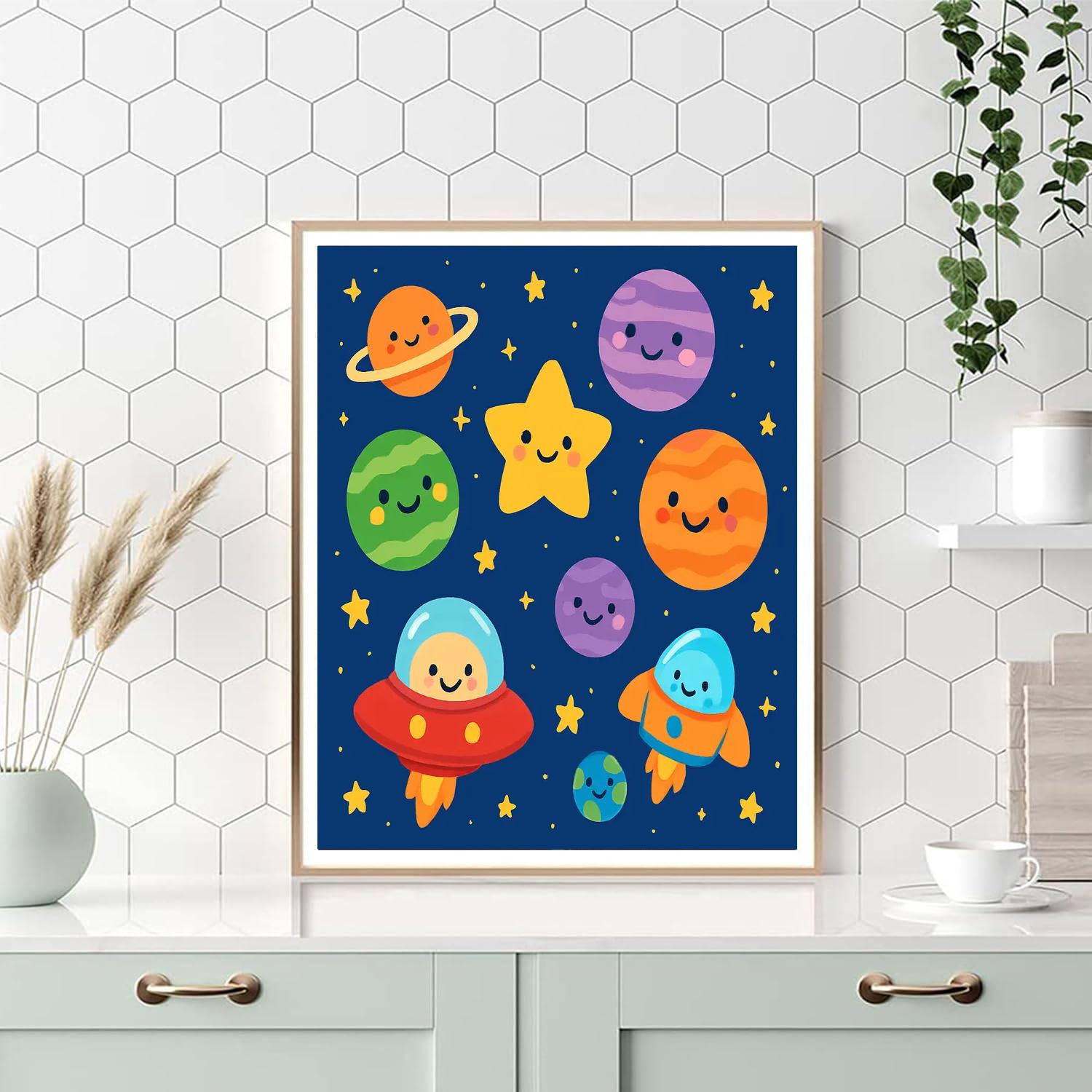 Dazzling Stars And Planets Painting By Numbers Kit