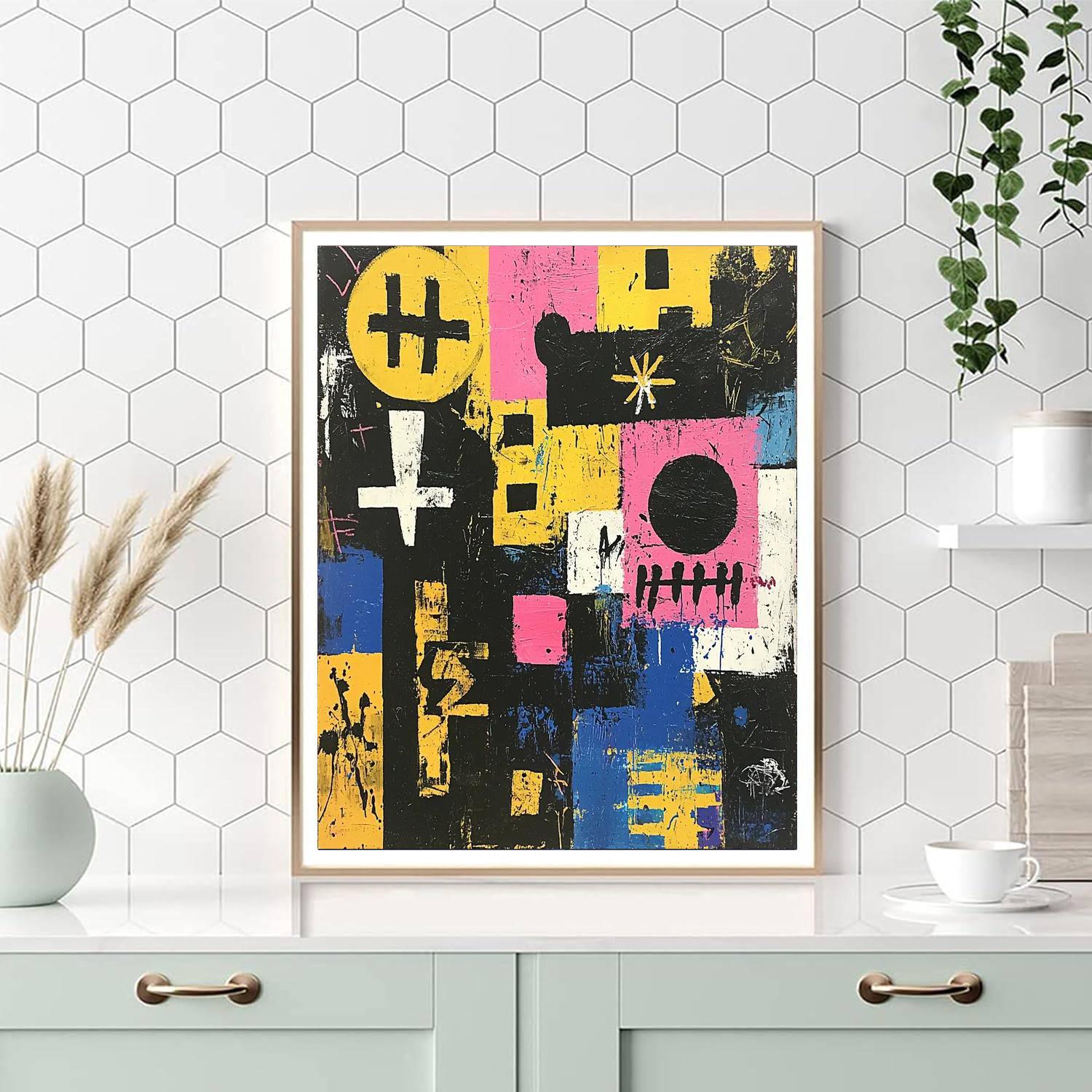 Jean-Michel Basquiat Inspired Symbols Of Power  Numbered Painting Kits