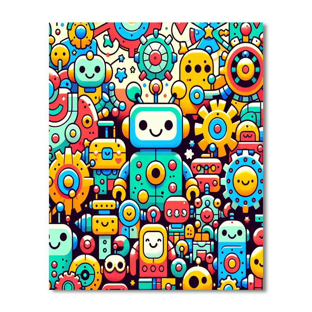 Fun With Friendly Robots Paint By Number