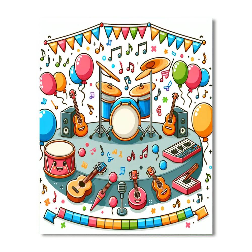 Cheerful Music Festival Paint By Numbers Art