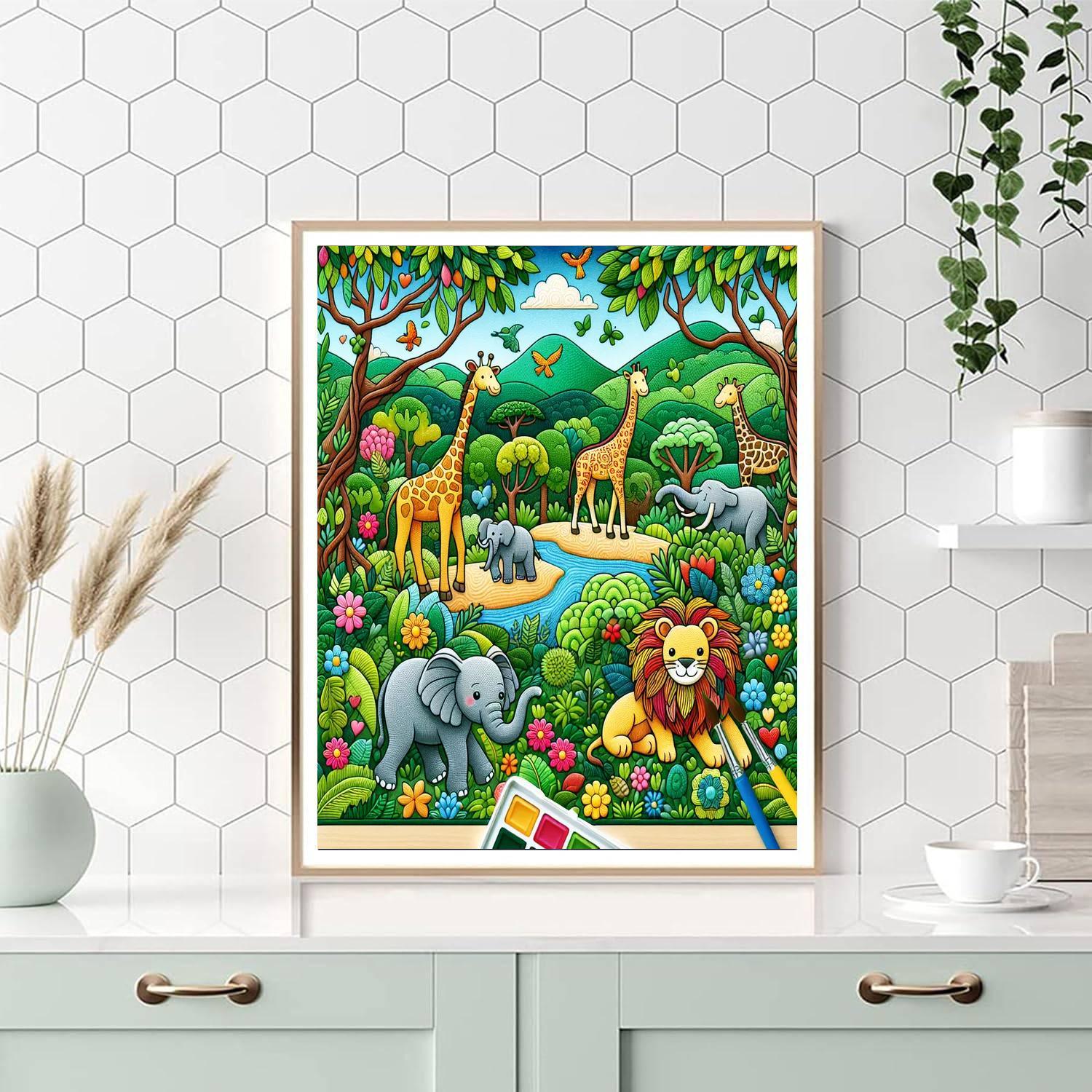 Adorable Animal Safari Paint By Color