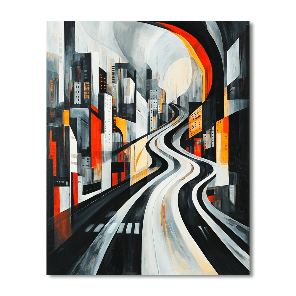 Umberto Boccioni Inspired Futurist Urban Symphony  Paint By Numbers Art