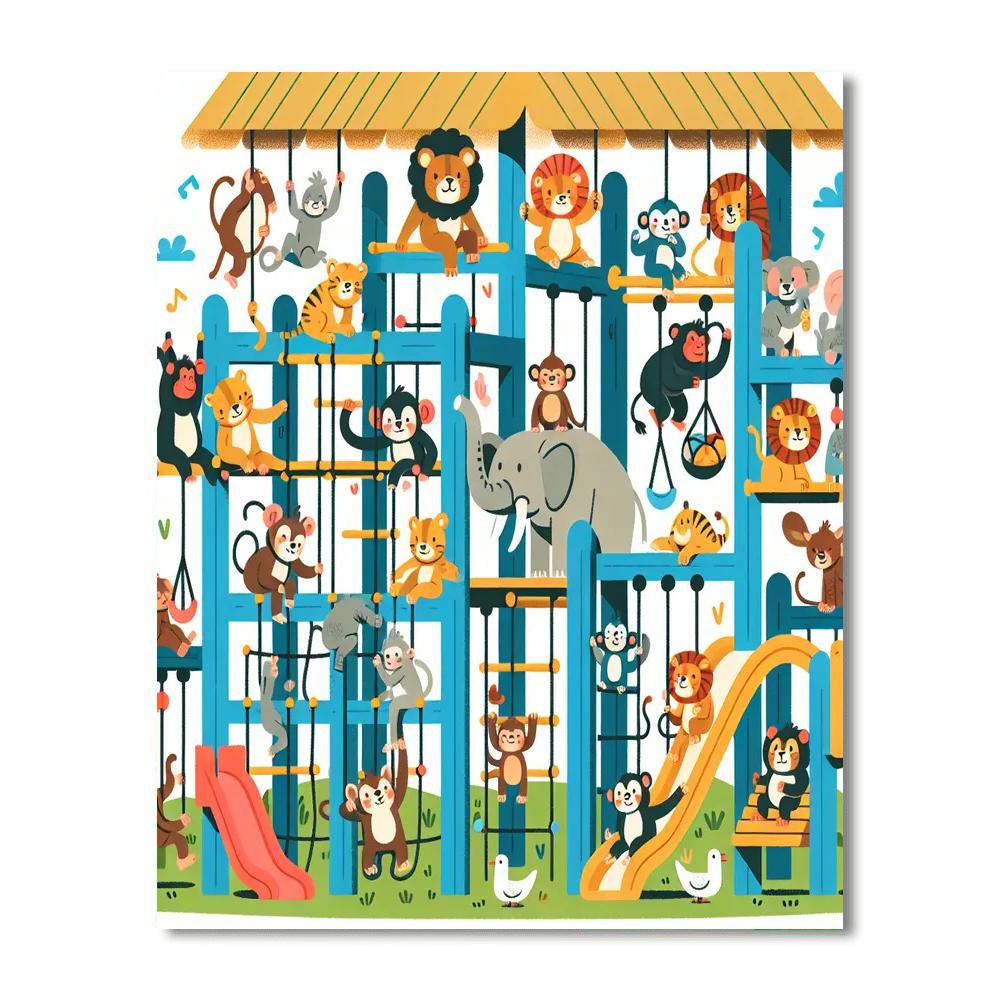 Safari Jungle Gym Painting Number Kit