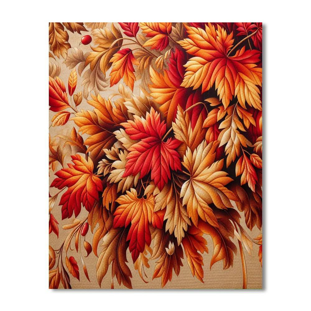 Autumn Leaves Tapestry Paint By Color