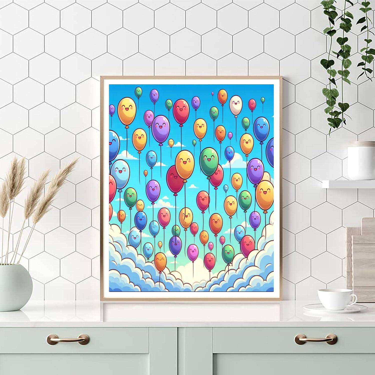 Whimsical Balloon Adventures Painting Number Kit
