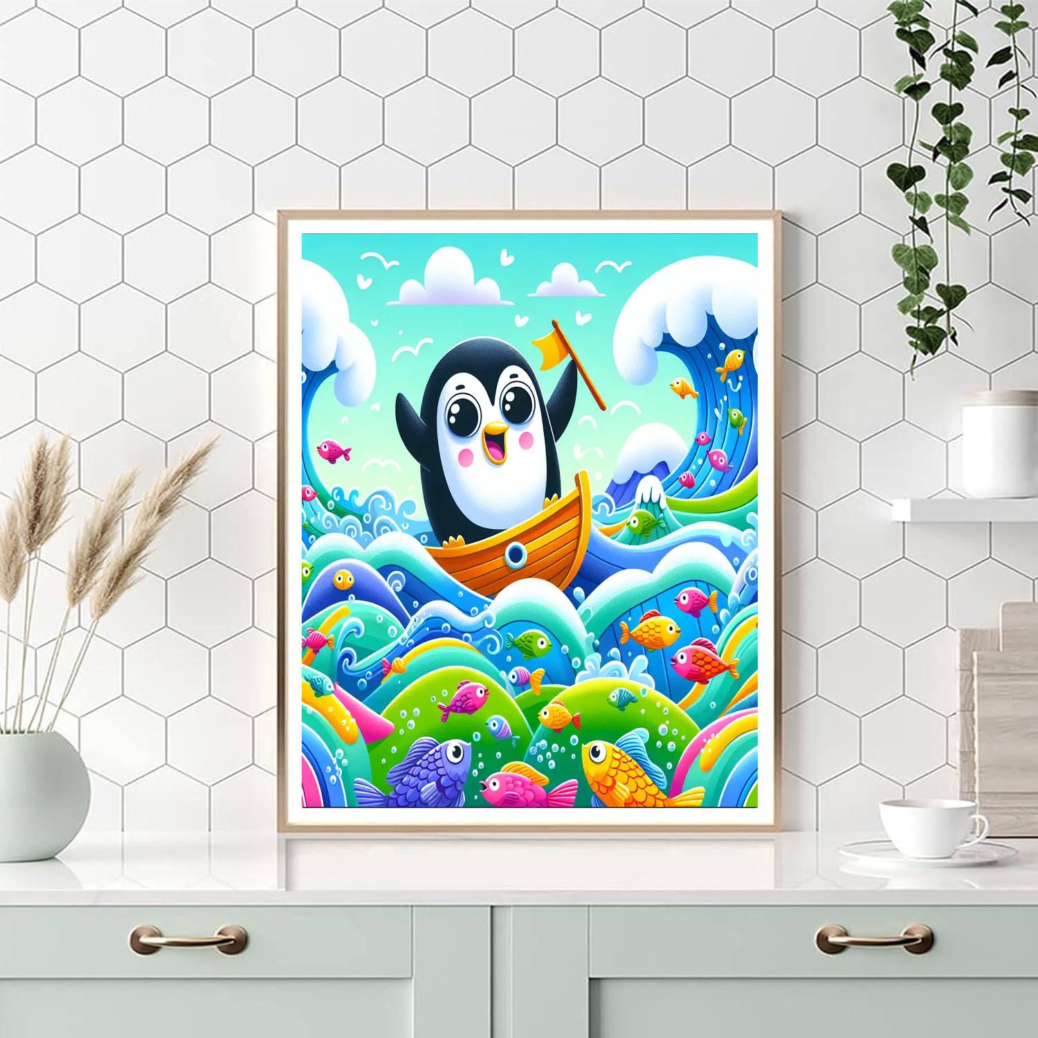 Sailing Penguin Numbered Painting Kits