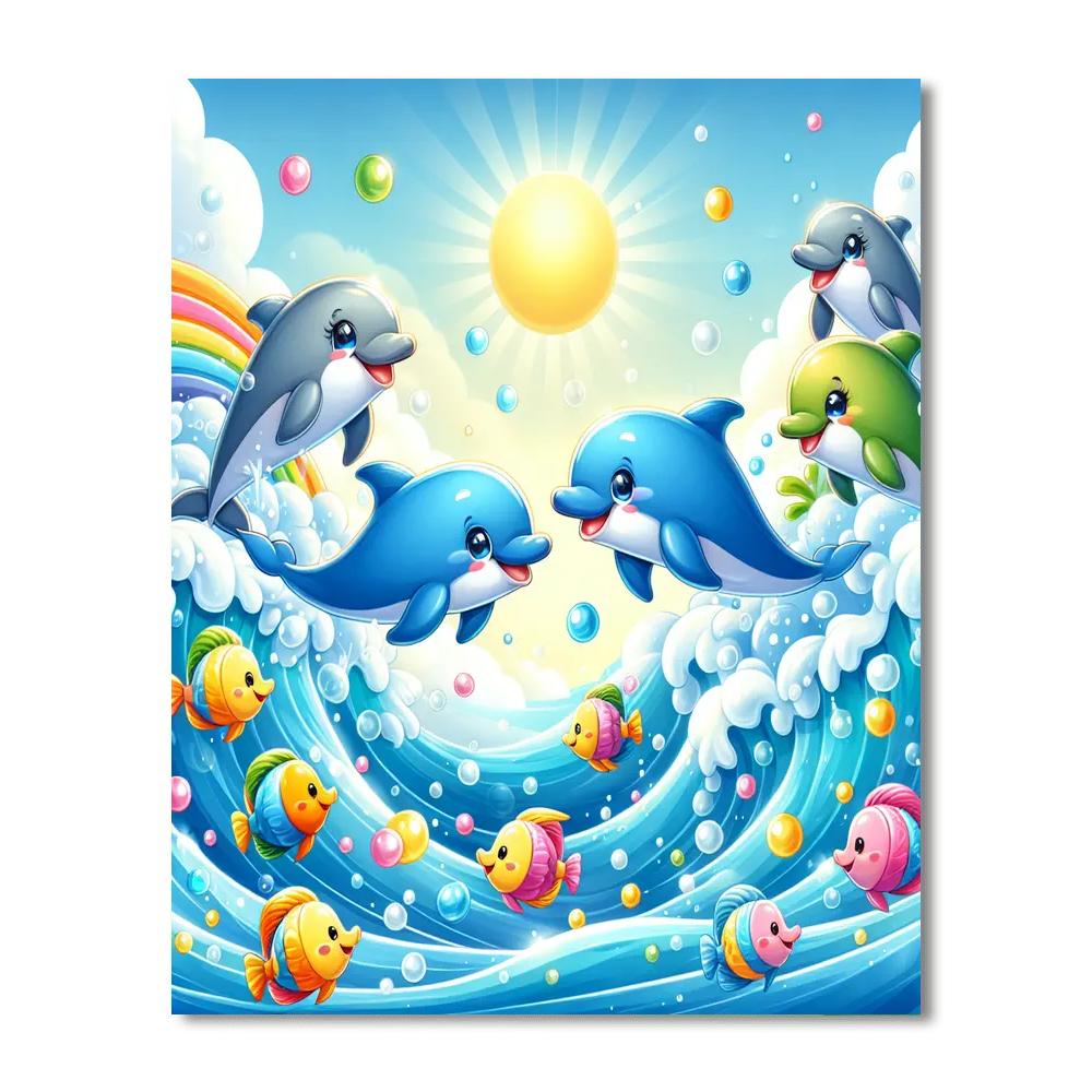 Delightful Dolphin Dance Paint By Number