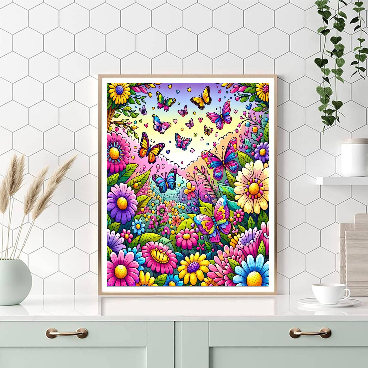 Radiant Butterfly Haven Numbered Painting Kits